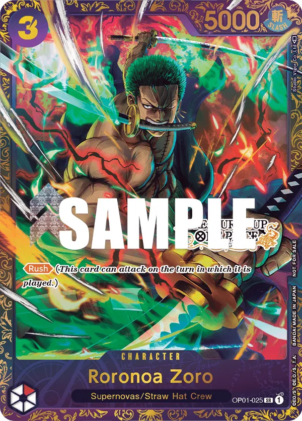 Roronoa Zoro OP01 025 Prize Cards Limitless One Piece