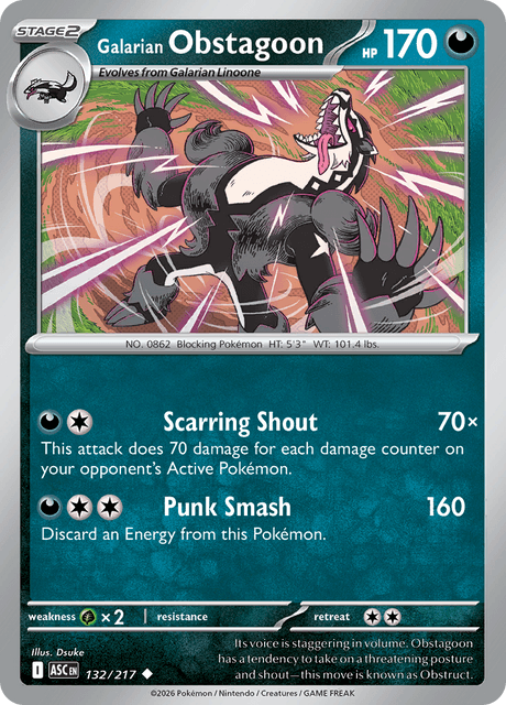 Galarian Obstagoon — Ascended Heroes 132
