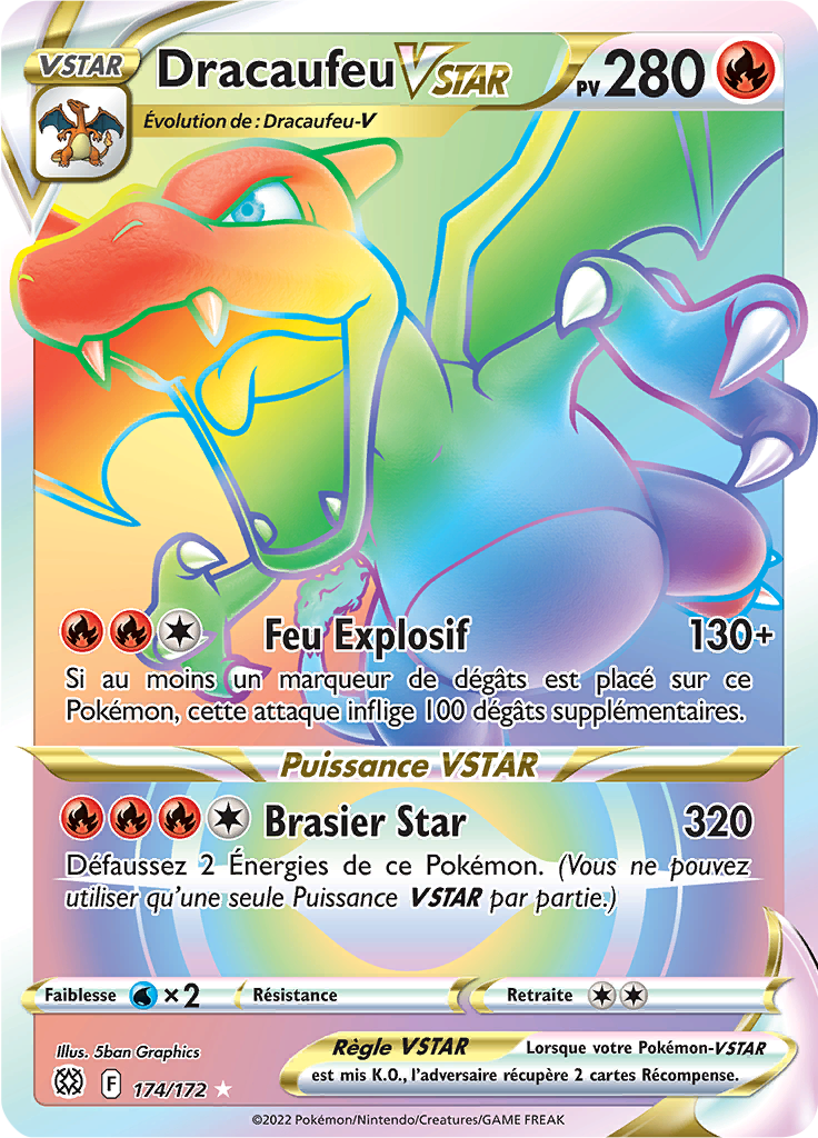 Dracaufeu VSTAR Stars tincelantes BRS 174 Limitless