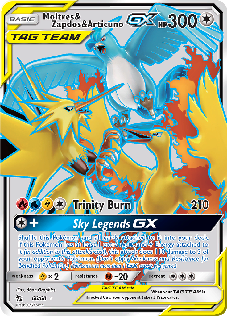 Moltres & Zapdos & Articuno-GX - Hidden Fates (HIF) #66 – Limitless